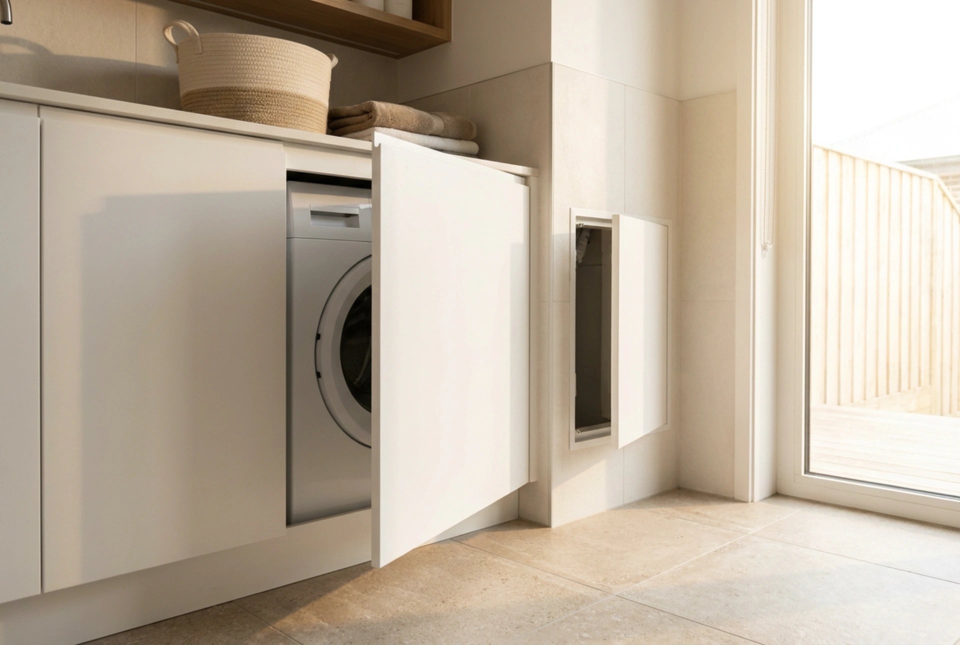 Come progettare l'incasso della lavatrice in bagno garantendo l'accesso agli allacciamenti