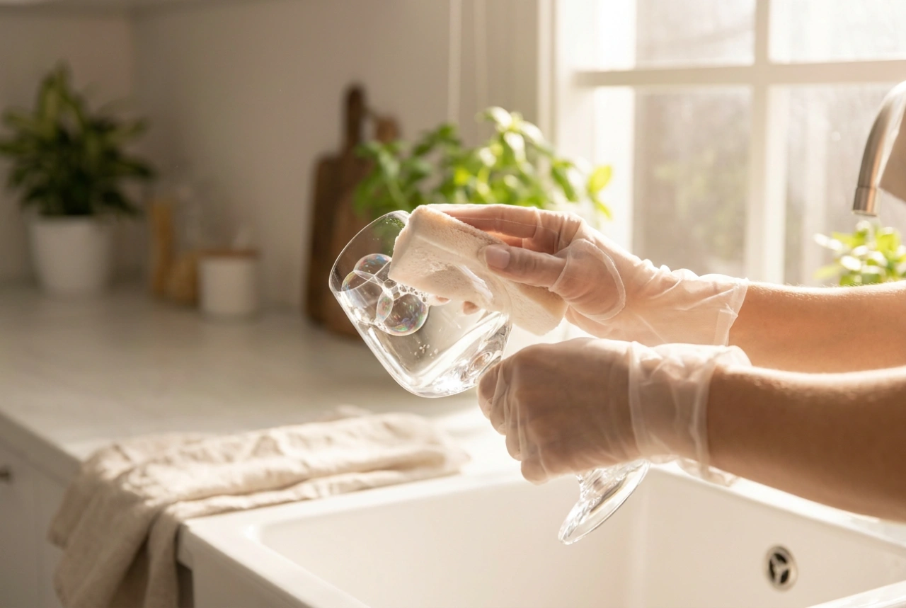 Schiuma per piatti e tecniche per la pulizia efficace del vetro delicato