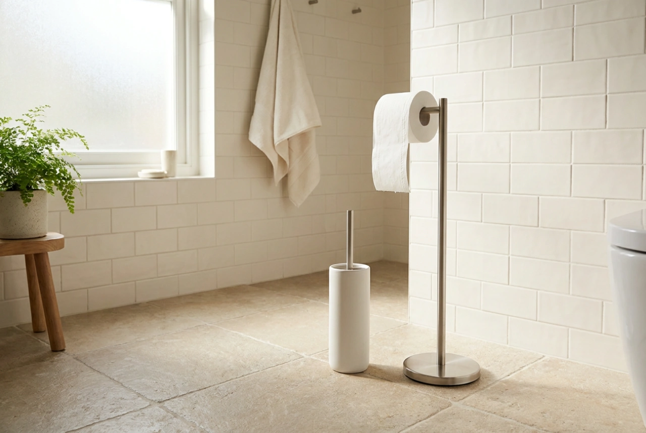 Come posizionare lo stativo per carta igienica e scopino del WC in bagno