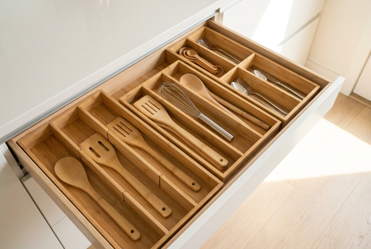Come adattare un organizer regolabile ai cassetti della cucina