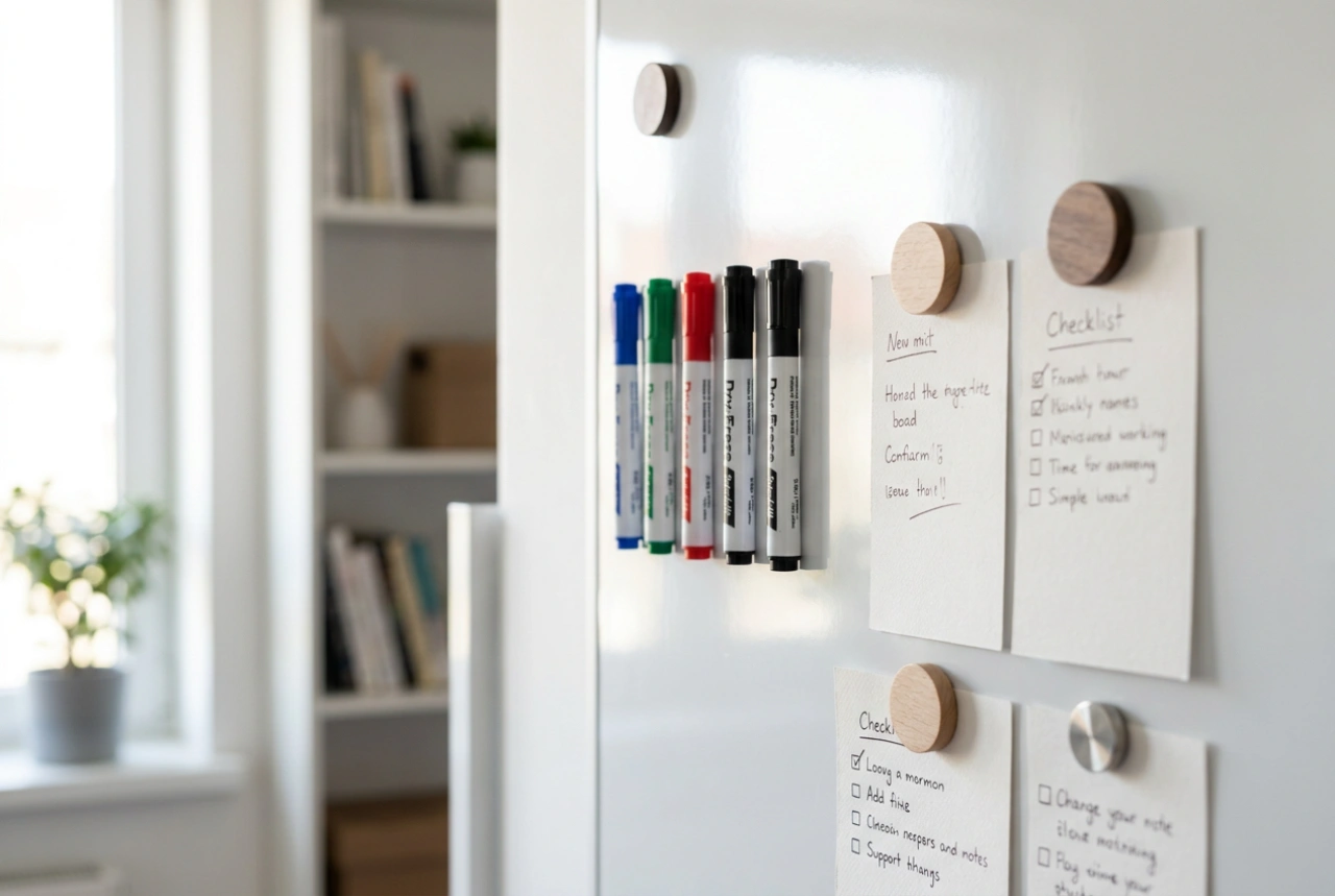 Come organizzare e scrivere appunti leggibili su una lavagna magnetica