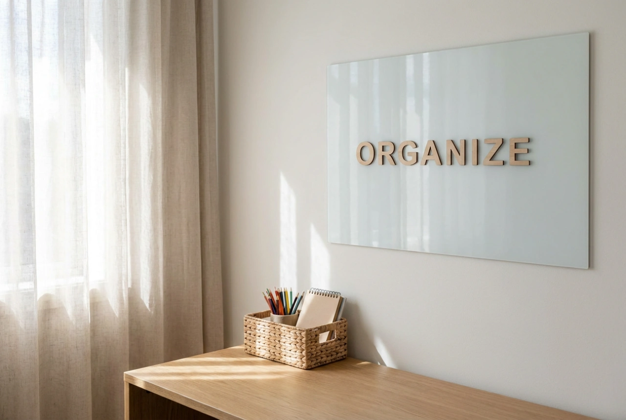 Come organizzare un angolo per bambini con una lavagna magnetica a parete