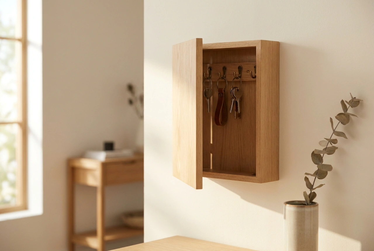 Armadietto portachiavi in legno per un ingresso ordinato