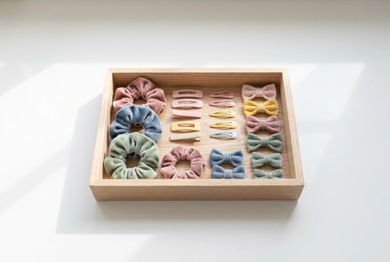 Come organizzare mollette e elastici per capelli in un organizer semplice