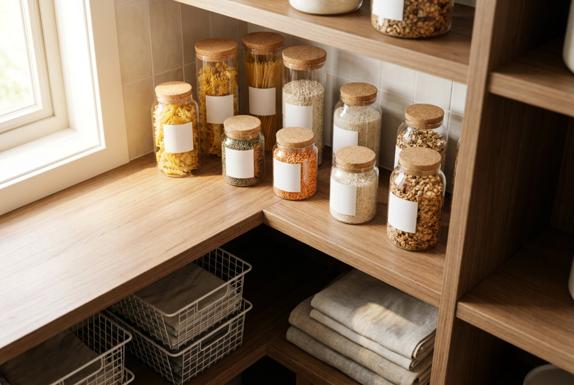 Come sfruttare lo scaffale angolare della dispensa senza creare zone morte