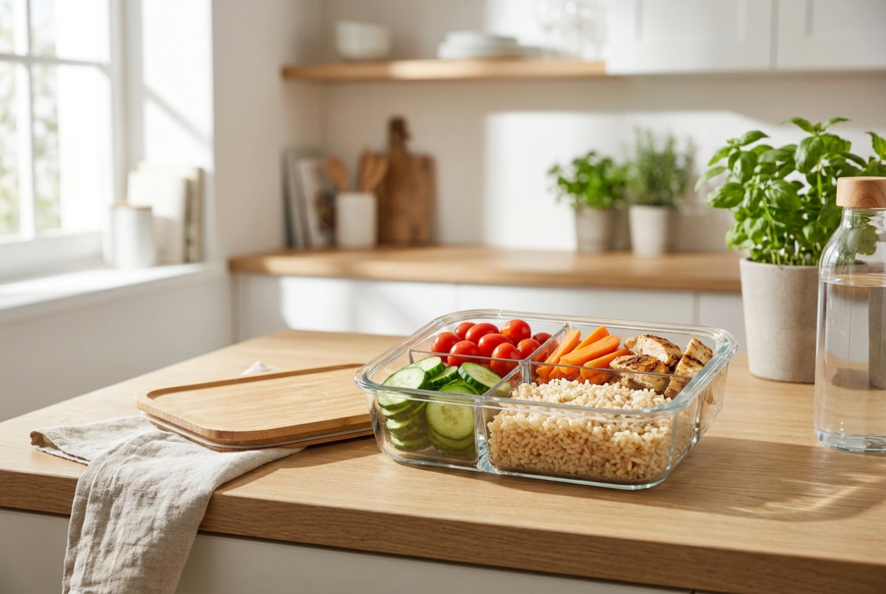 Lunchbox a scomparti per adulti e pianificazione dei pasti per il lavoro