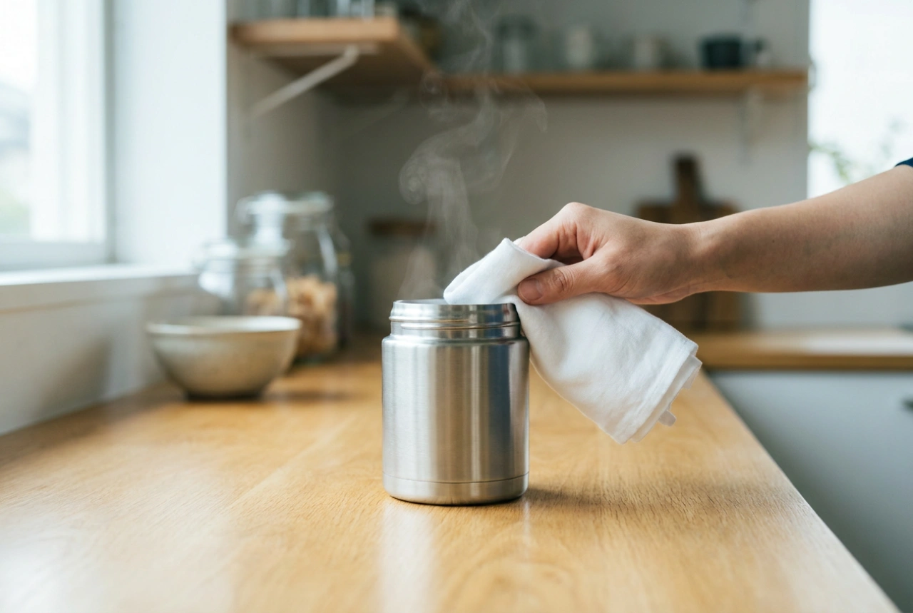 Come riempire un piccolo termos da zuppa senza che perda liquidi