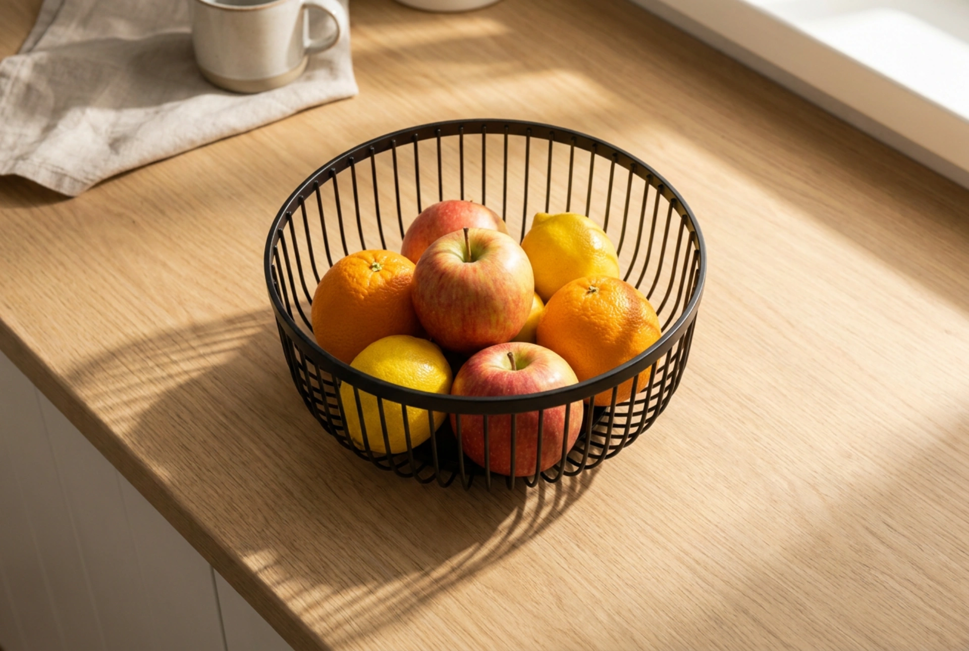 Come garantire l'aerazione della frutta in un cesto di metallo