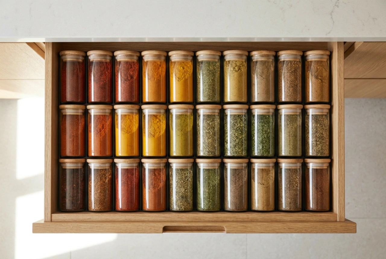 Come organizzare gli scaffali per le spezie in una piccola cucina