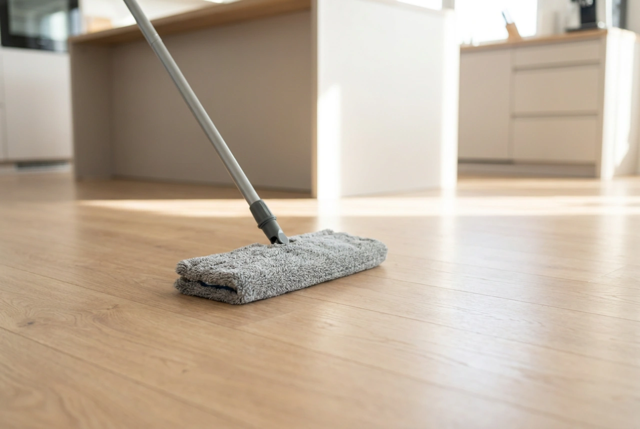 Come pulire il pavimento in laminato senza eccedere con l'acqua