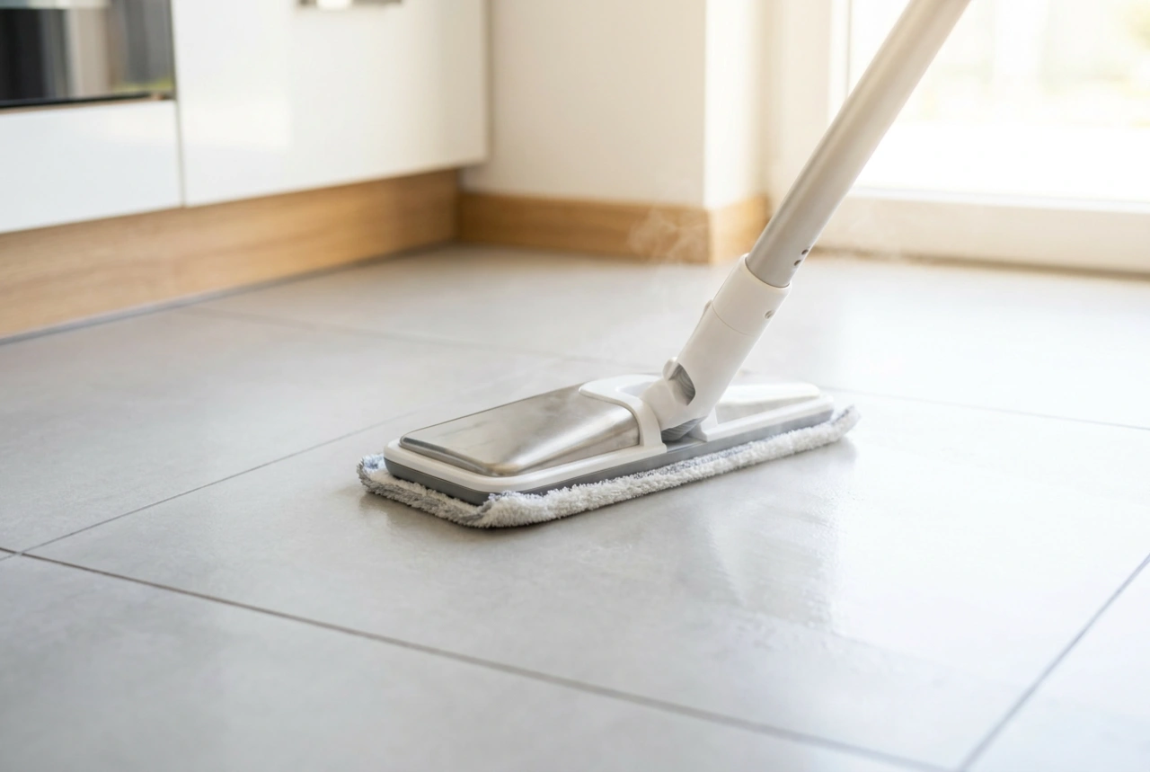 Lavapavimenti a vapore per piastrelle: come evitare aloni, residui e il surriscaldamento delle fughe