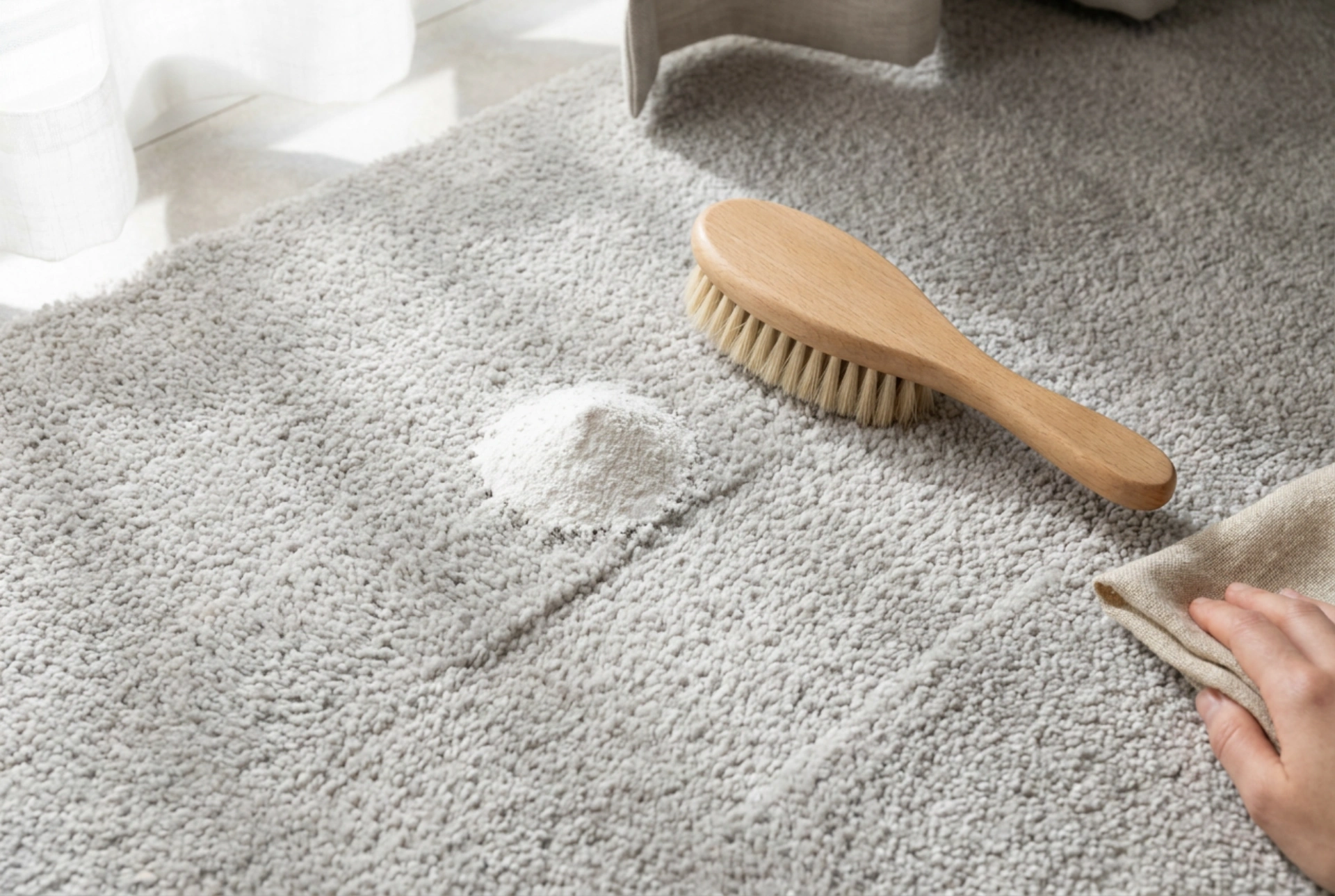 Come pulire i tappeti a secco con la polvere detergente