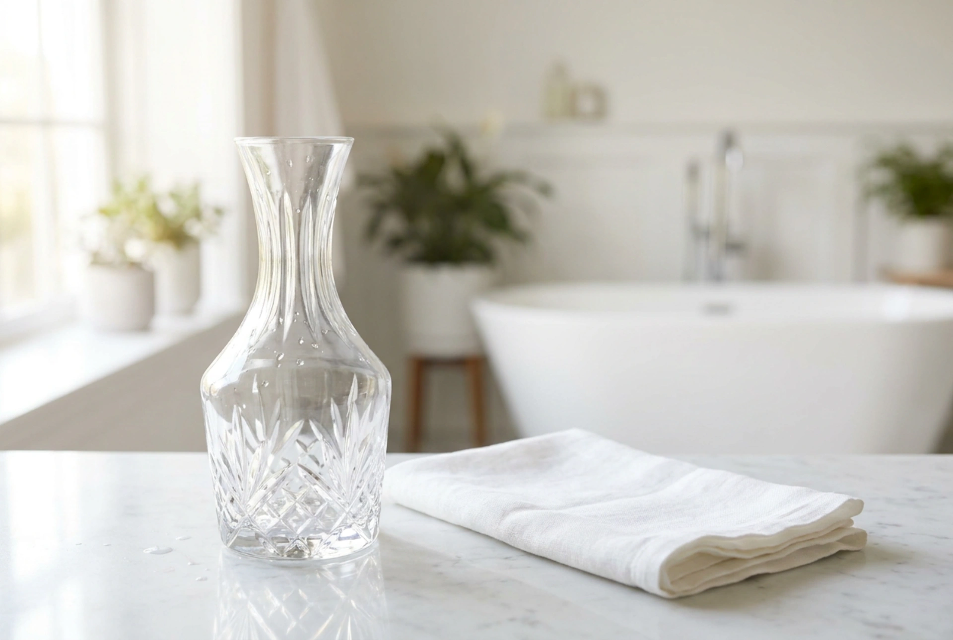 Come pulire la caraffa di vetro per l'acqua senza lasciare aloni