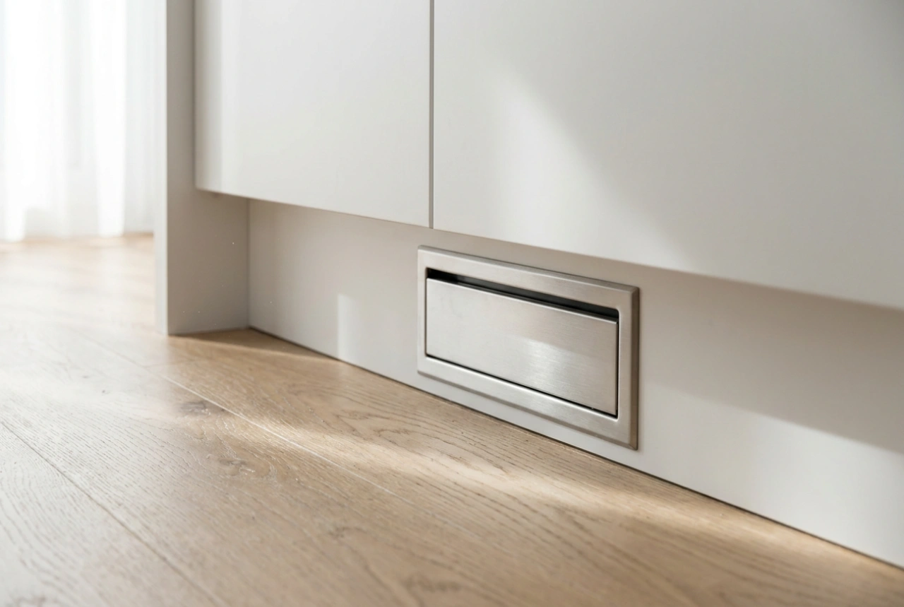Come utilizzare la bocchetta a battiscopa dell'aspirapolvere centralizzato in cucina