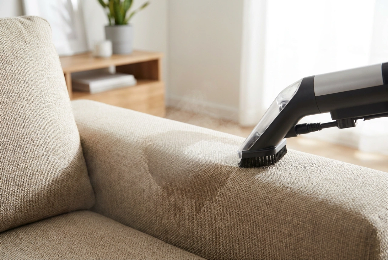 Come lavare il divano con l'aspirapolvere ad estrazione senza aloni