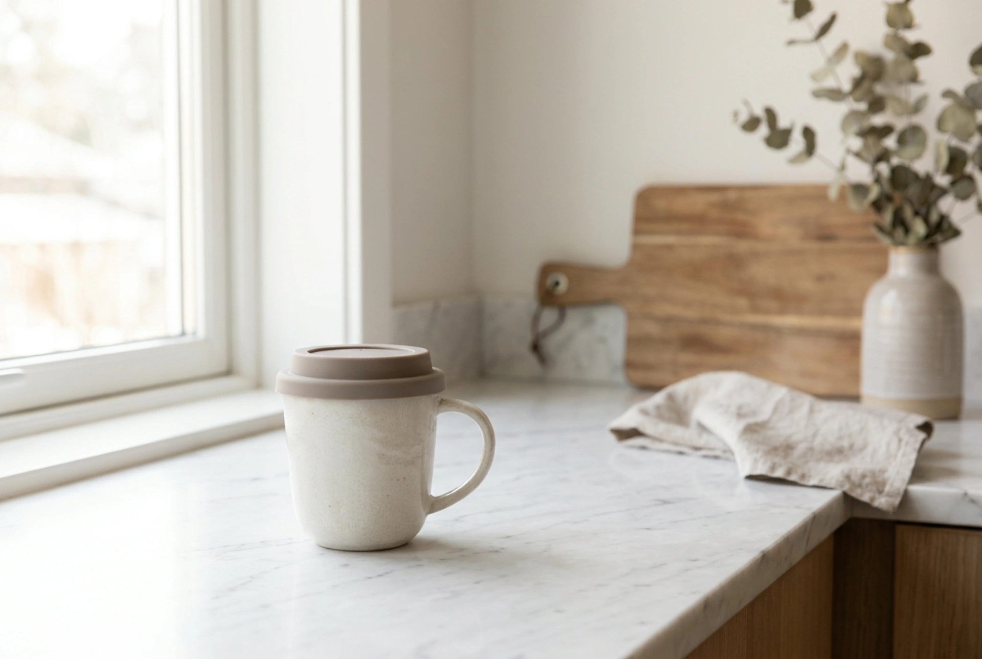 Come pulire una tazza in ceramica con coperchio in silicone