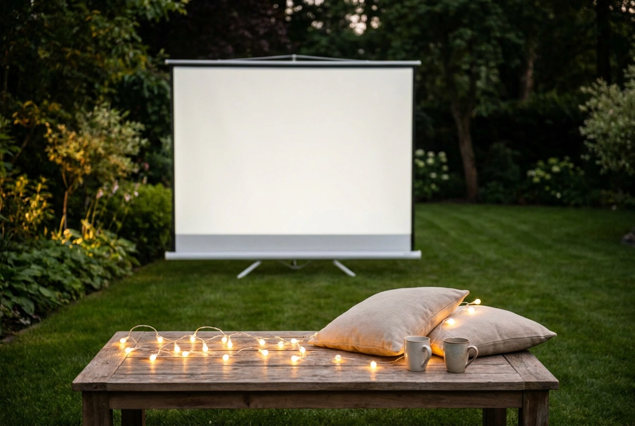 Come preparare il proiettore per un cinema all'aperto in giardino
