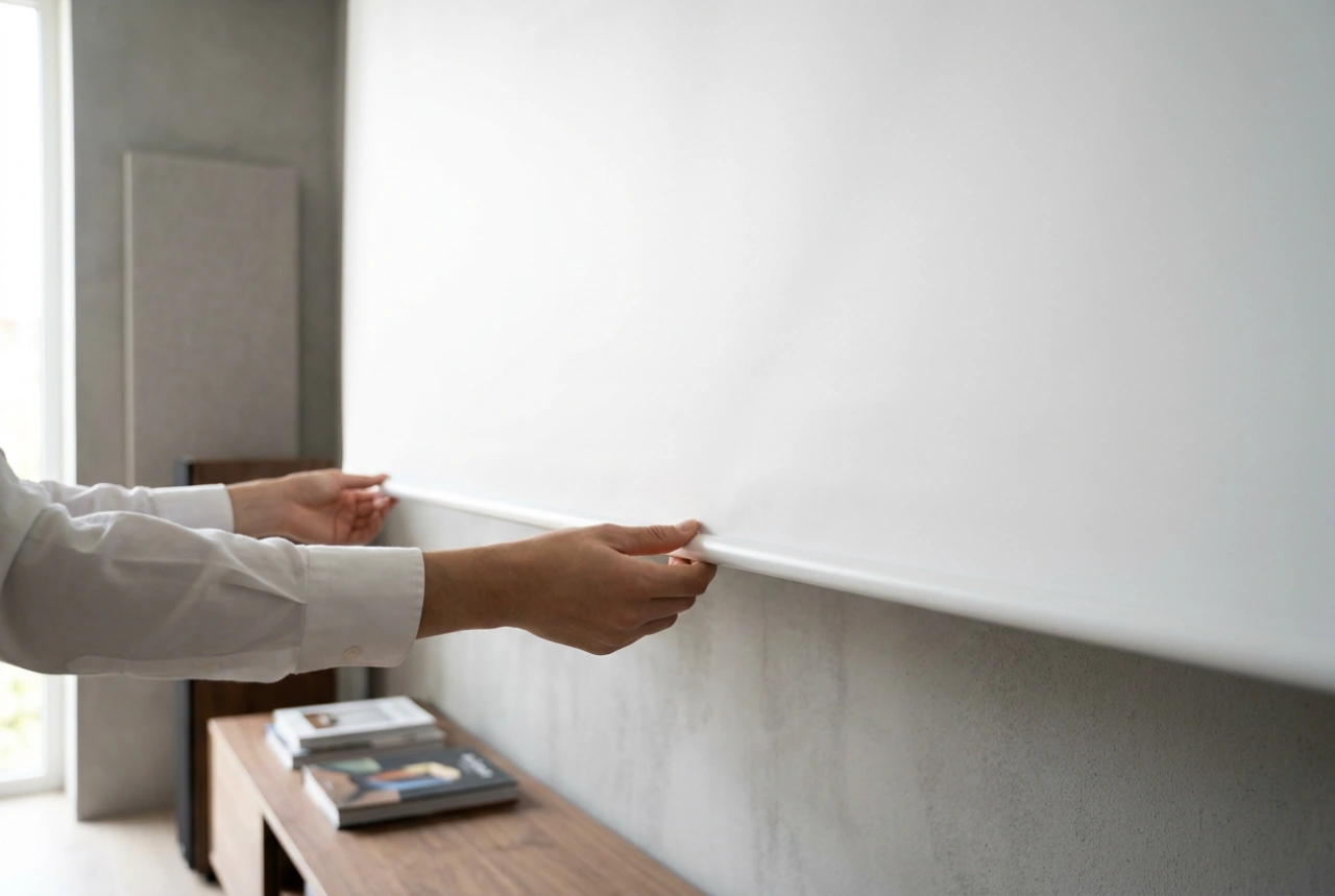 Come srotolare lo schermo del proiettore per evitare ondulazioni della superficie