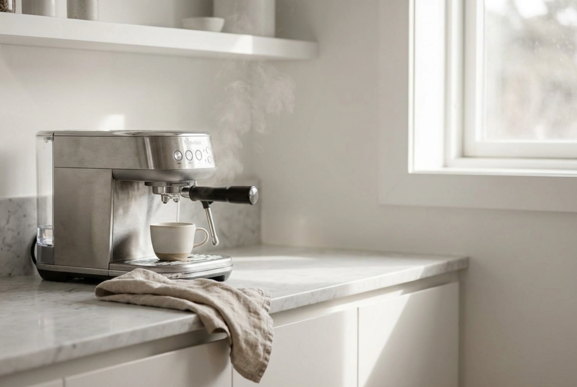 Come pulire una macchina da caffè espresso compatta in una cucina piccola
