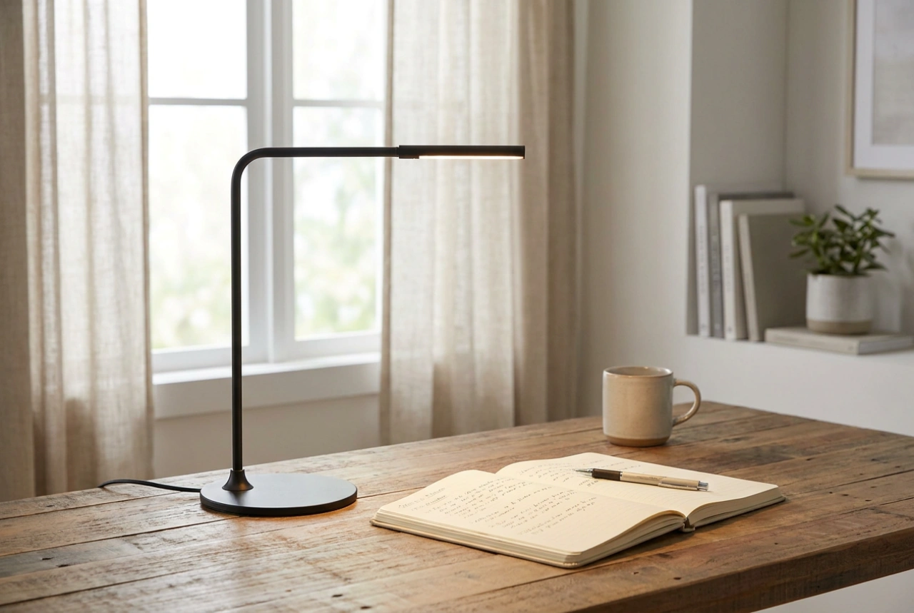 Lampada da scrivania a LED regolabile e comfort visivo nel lavoro