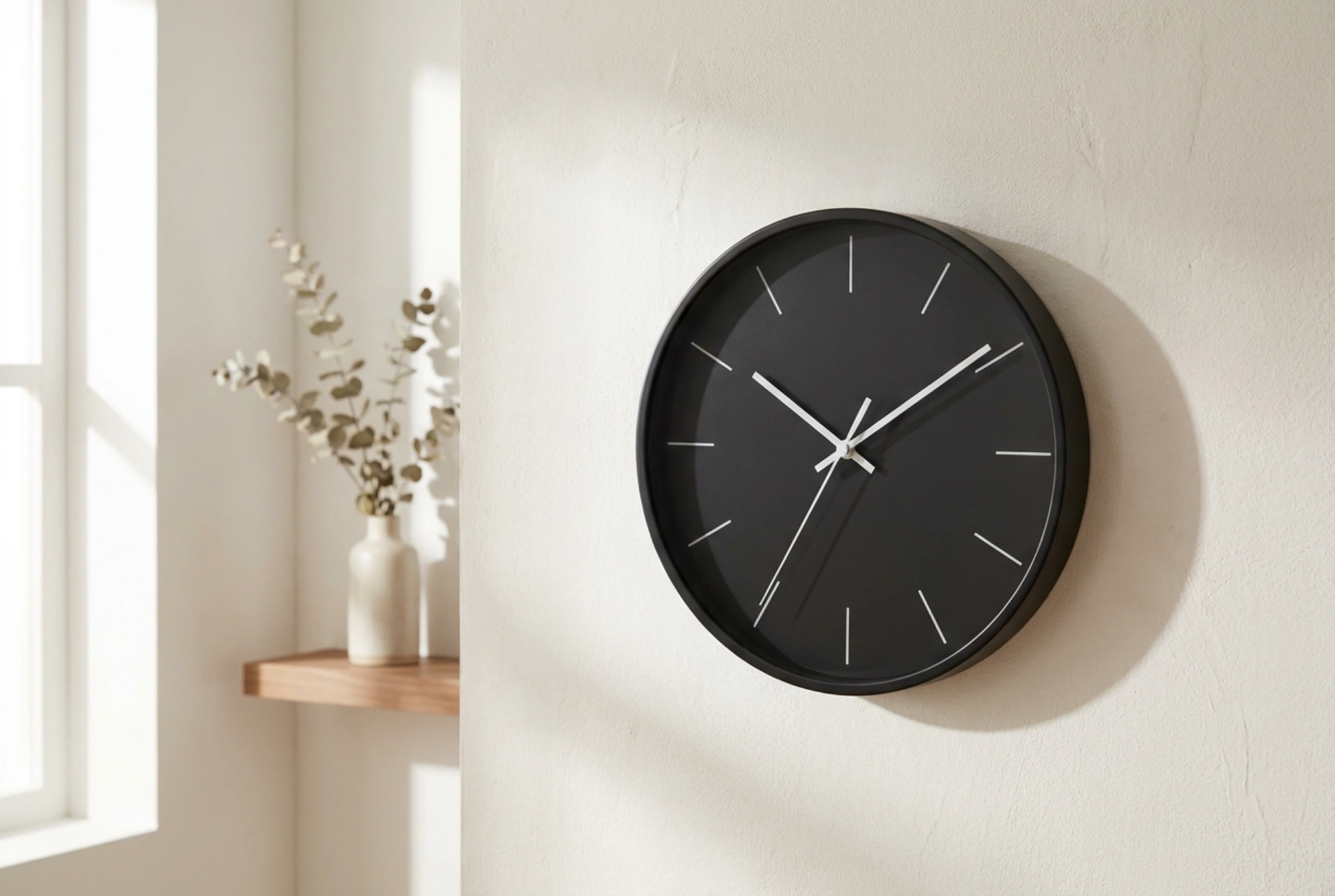 Come bilanciare un grande orologio da parete nero nell'arredamento