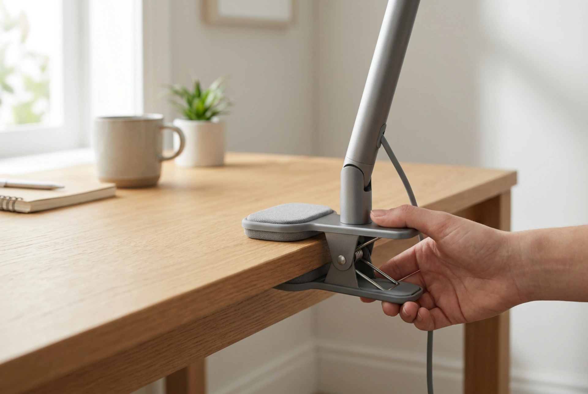Come fissare una lampada da scrivania con clip per evitare che cada