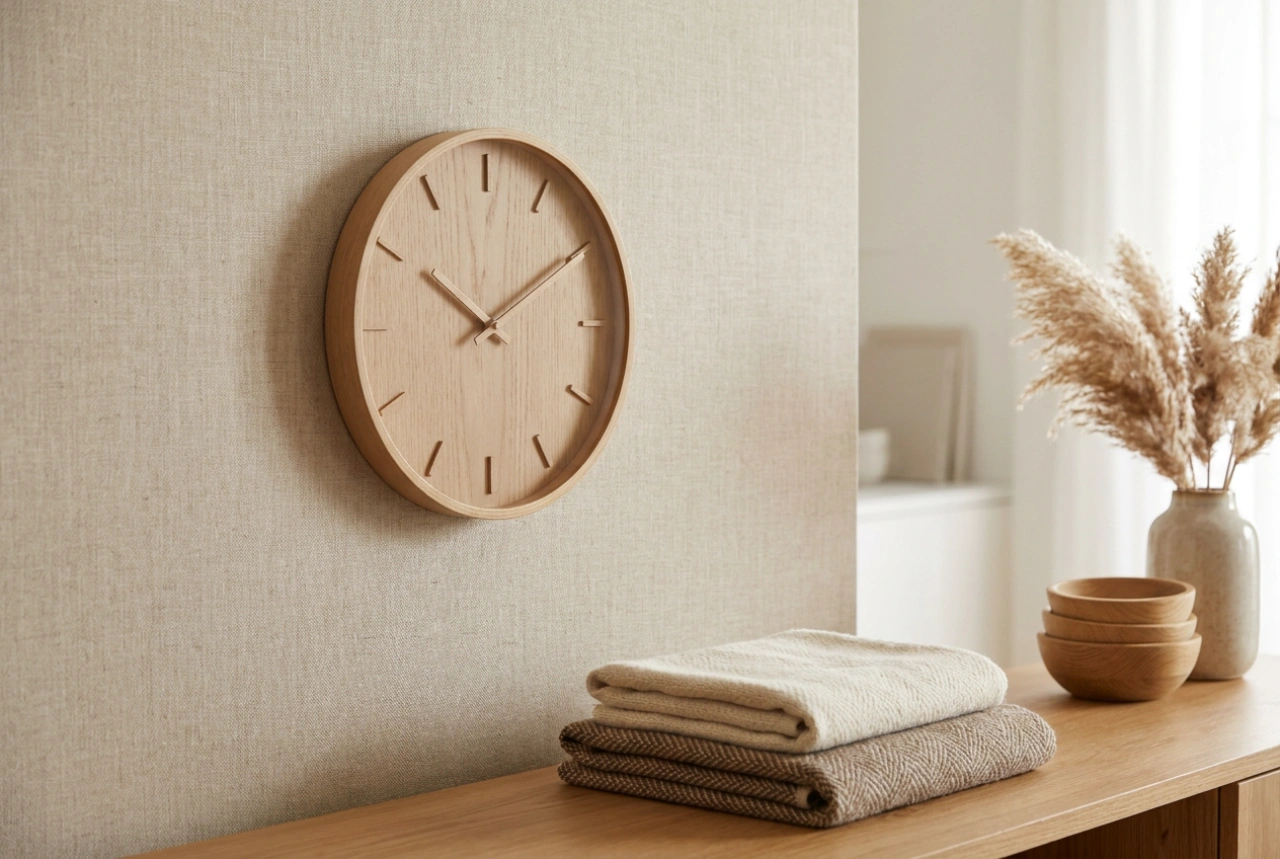 Come abbinare un orologio da parete in legno a materiali caldi