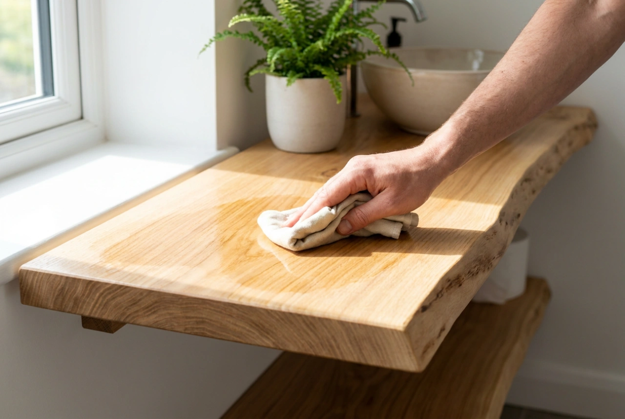 Come preparare uno scaffale in legno per il bagno per resistere all'umidità