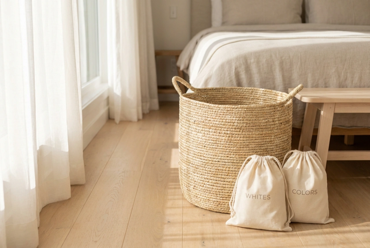 Cesto della biancheria elegante: come unire estetica e organizzazione del bucato