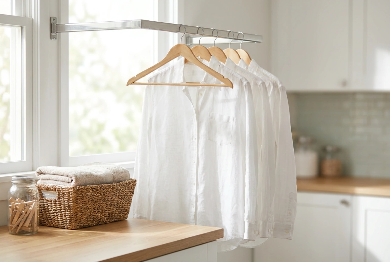Come usare le grucce per il bucato per ridurre al minimo le pieghe