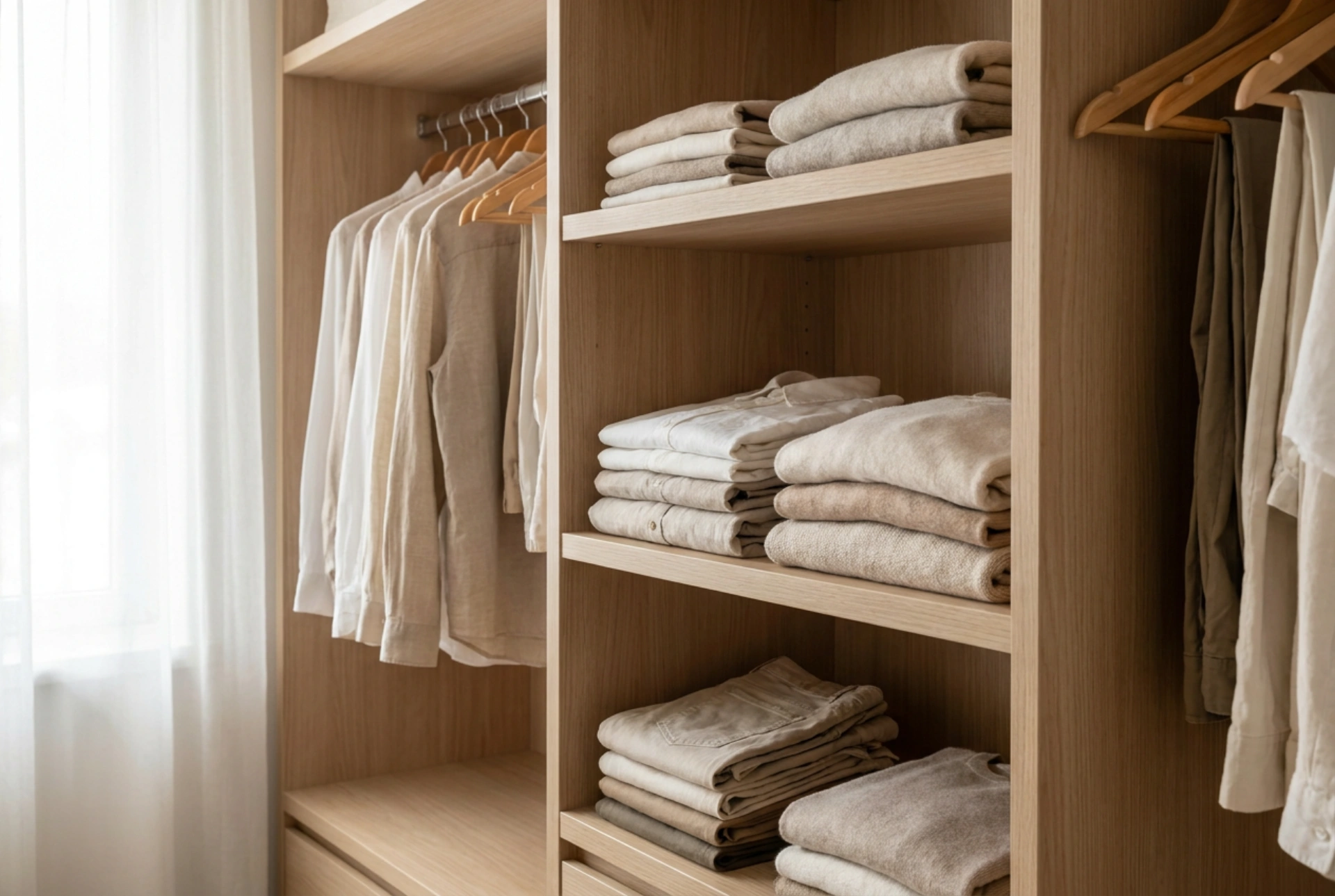Grande armadio in camera da letto: come organizzare i ripiani per il cambio di stagione
