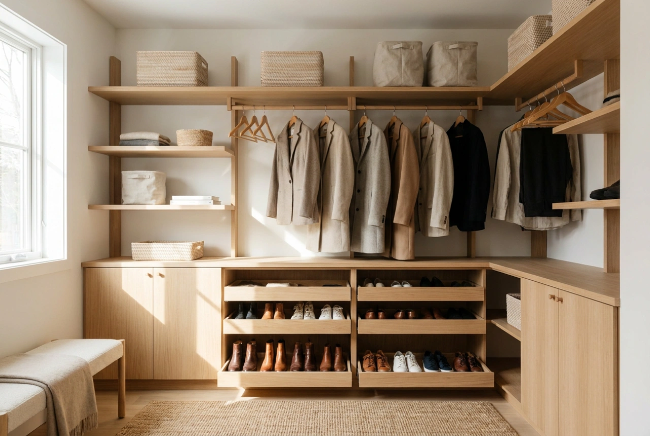 Come dividere l'armadio per scarpe e cappotti per ottimizzare la routine mattutina
