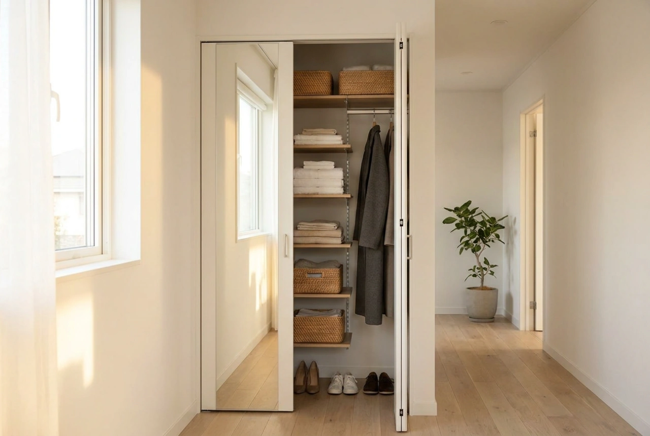 Come organizzare un armadio stretto con specchio per l'ingresso senza creare disordine