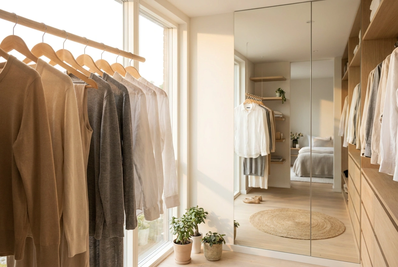 Come organizzare l'armadio con specchio e accesso rapido
