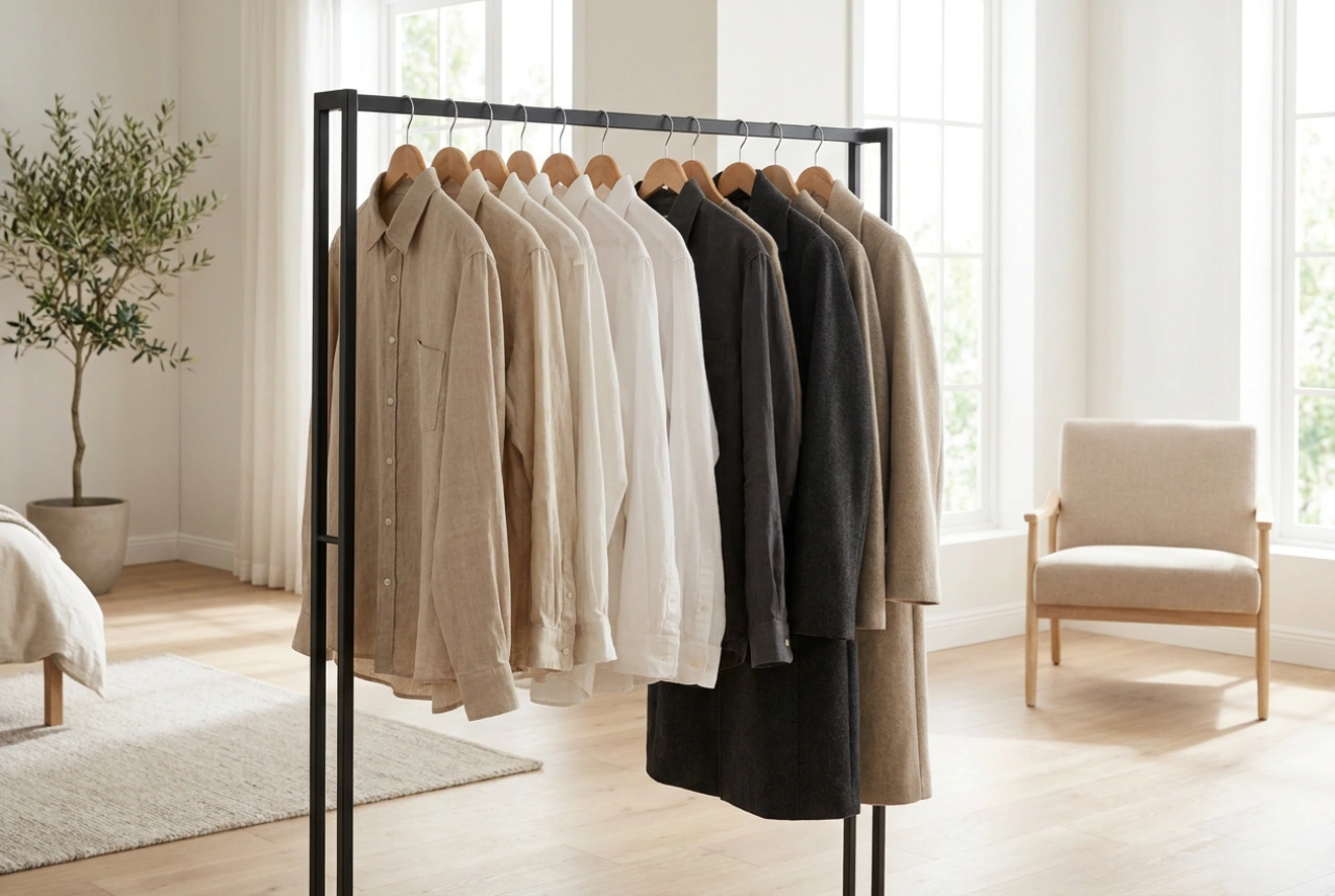 Come organizzare gli outfit quotidiani su uno stand appendiabiti