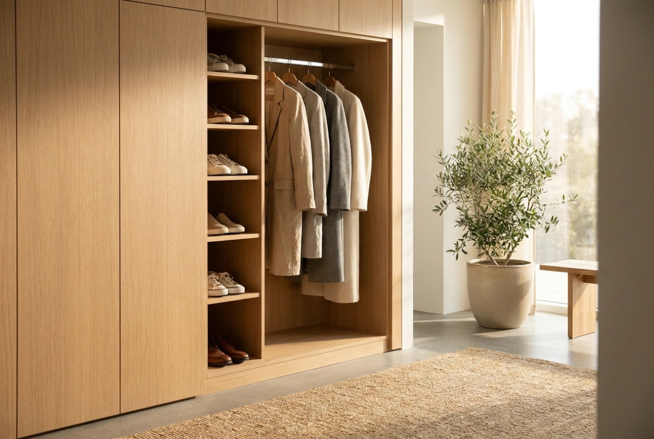 Idee per l'armadio in ingresso: ottimizzare lo spazio per giacche e scarpe