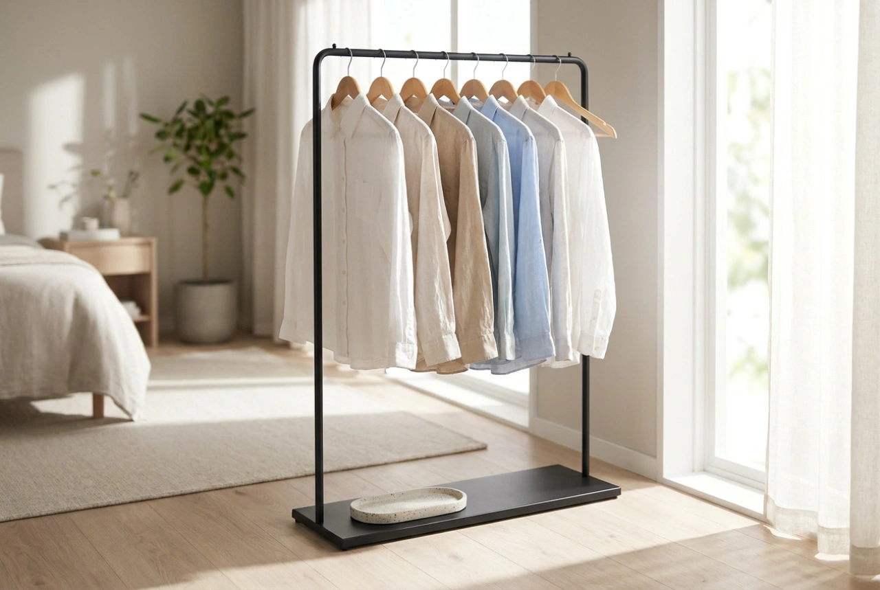Come organizzare uno stand appendiabiti in metallo per un effetto visivo leggero