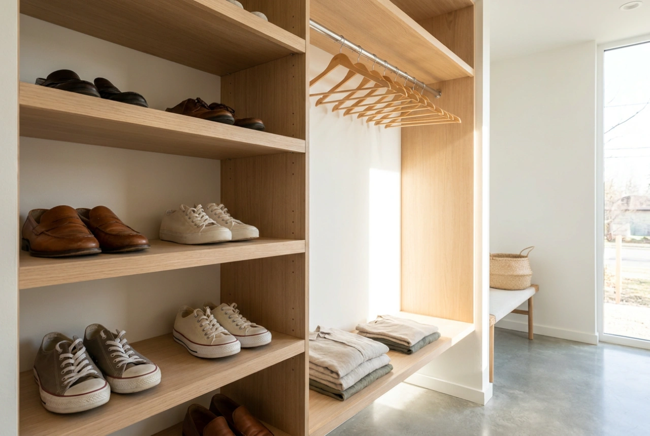 Come dividere l'armadio dell'ingresso per scarpe e giacche