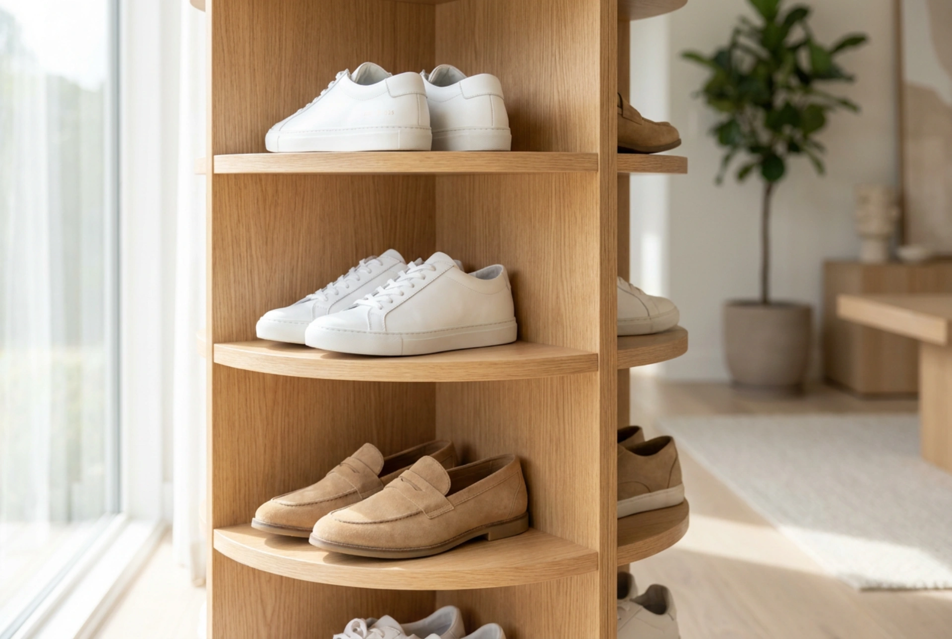 Come organizzare le scarpe su una scarpiera girevole