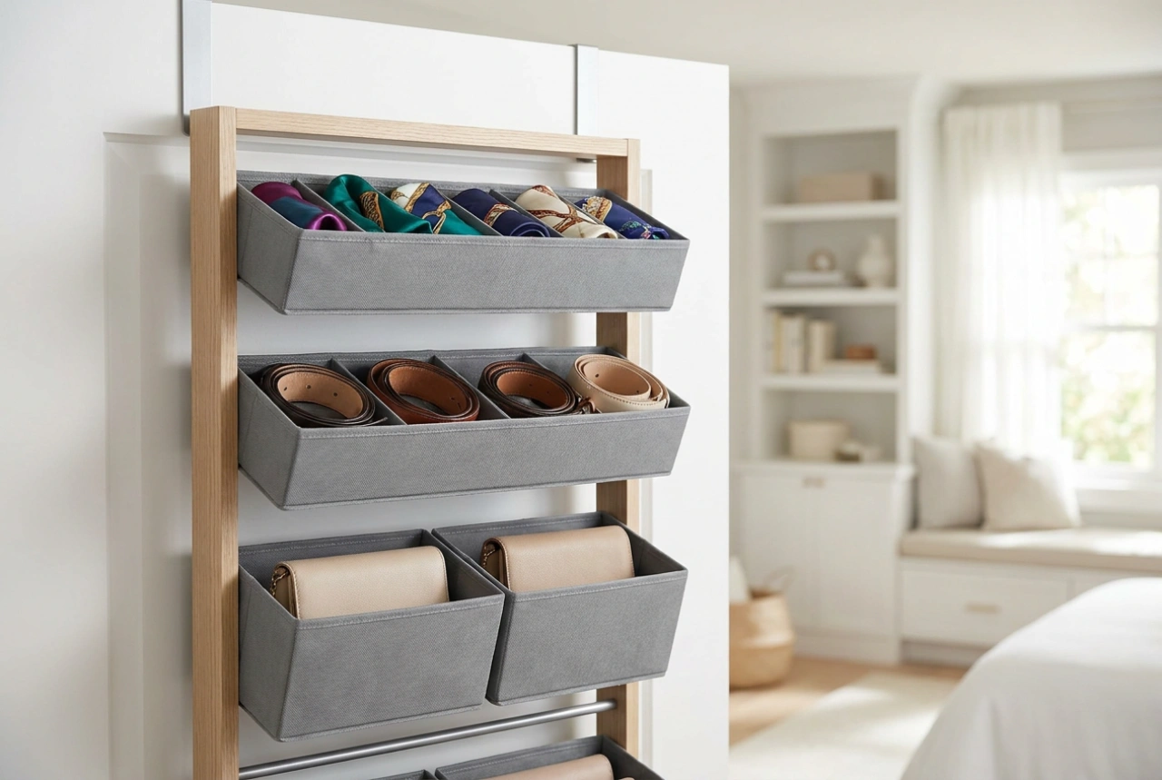 Come l'organizzatore per l'anta dell'armadio aumenta lo spazio per gli accessori