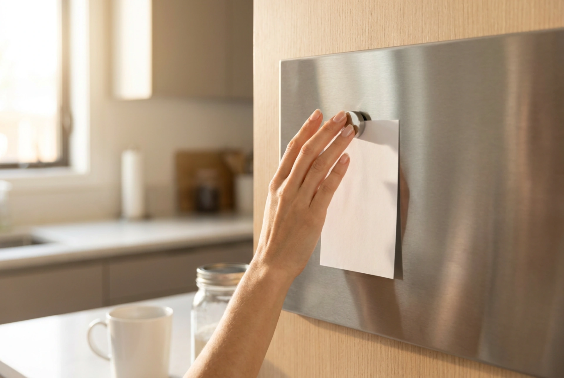 Come organizzare gli appunti di famiglia sulla lavagna magnetica in cucina