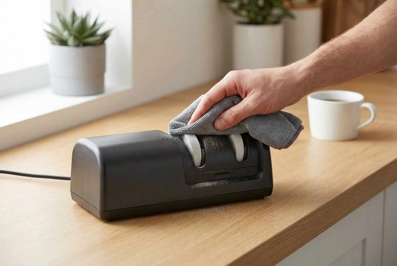 Come pulire un affilacoltelli elettrico dalla limatura di metallo