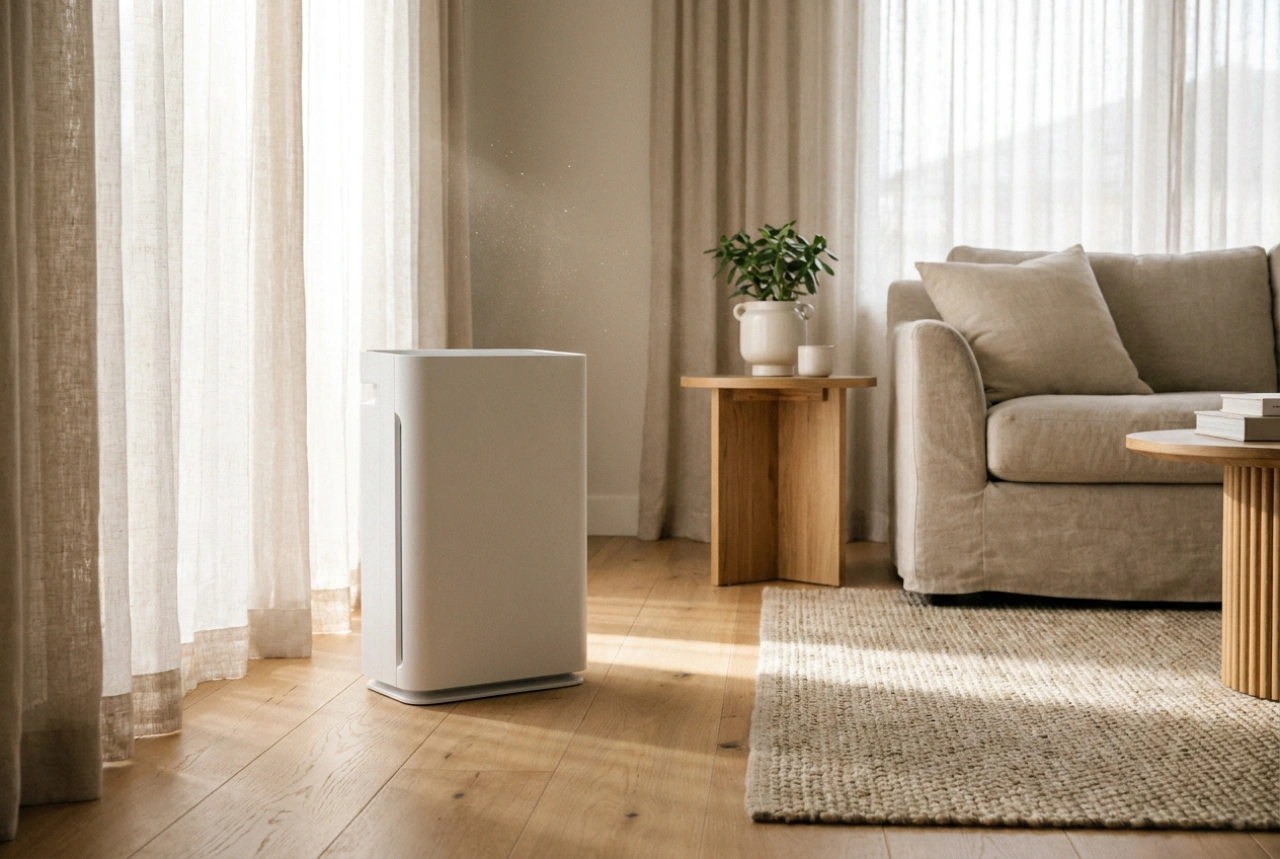 Purificatore d'aria con ionizzatore e regole per l'uso quotidiano