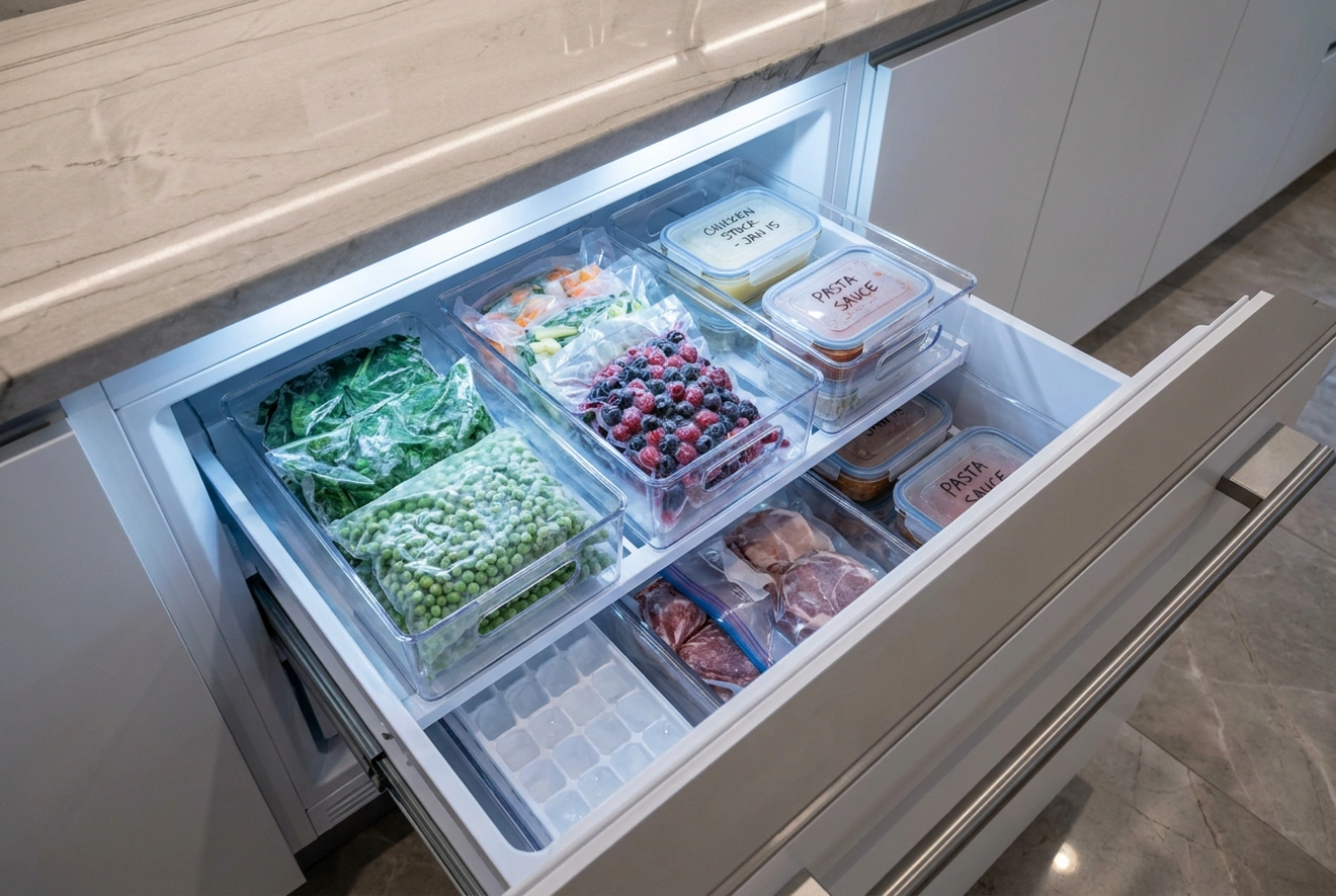 Come organizzare il frigorifero con cassetti del congelatore