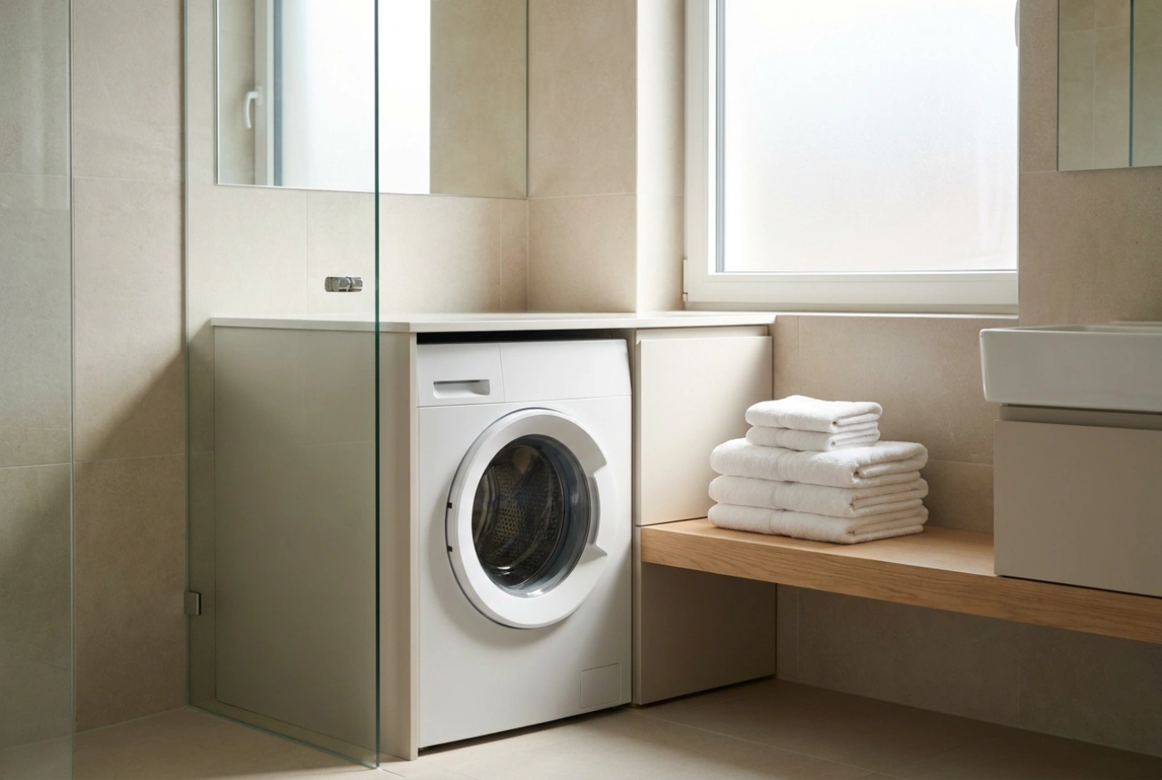 Lavatrice compatta a carica frontale: ottimizzazione e layout del bagno