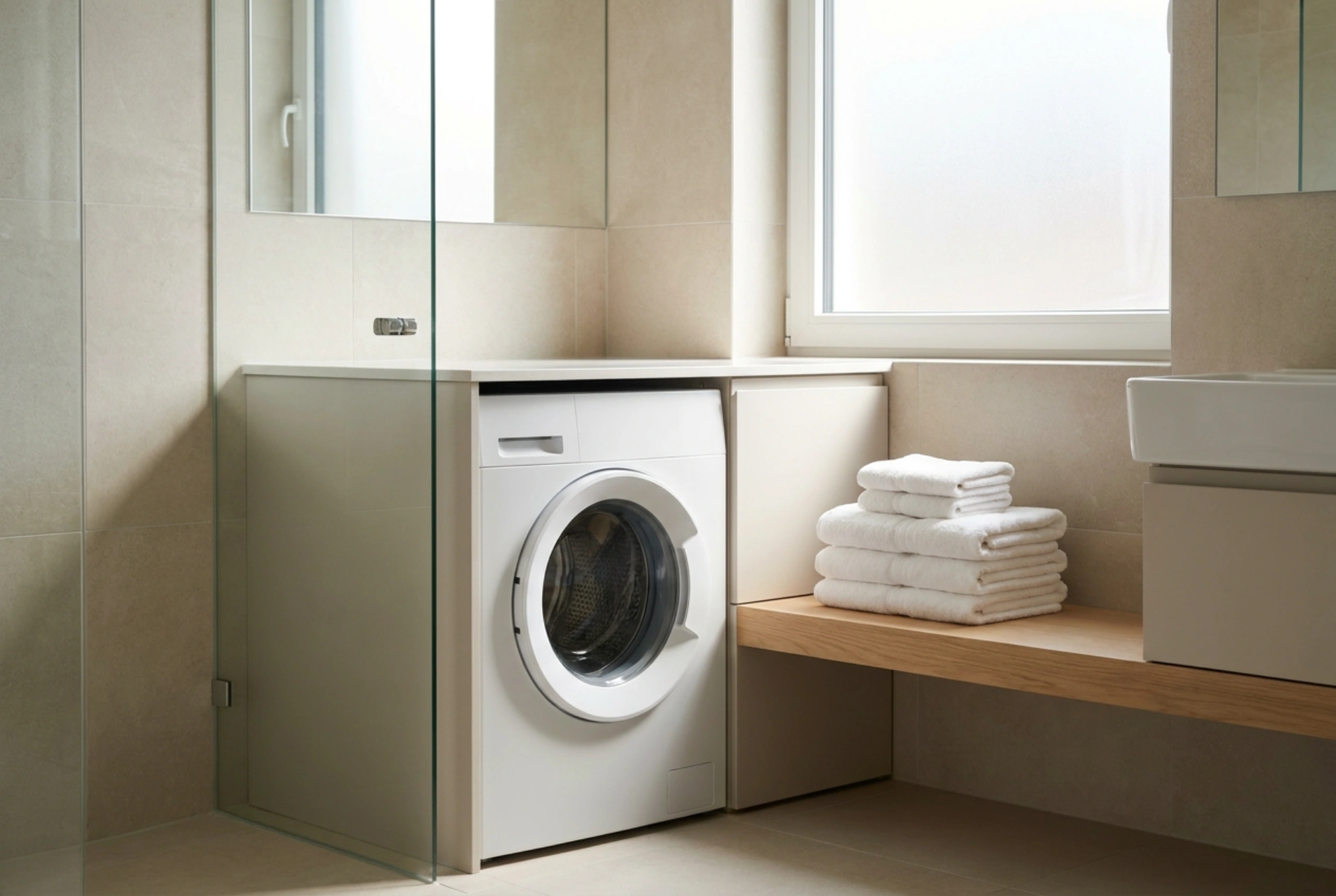 Lavatrice compatta a carica frontale: ottimizzazione e layout del bagno